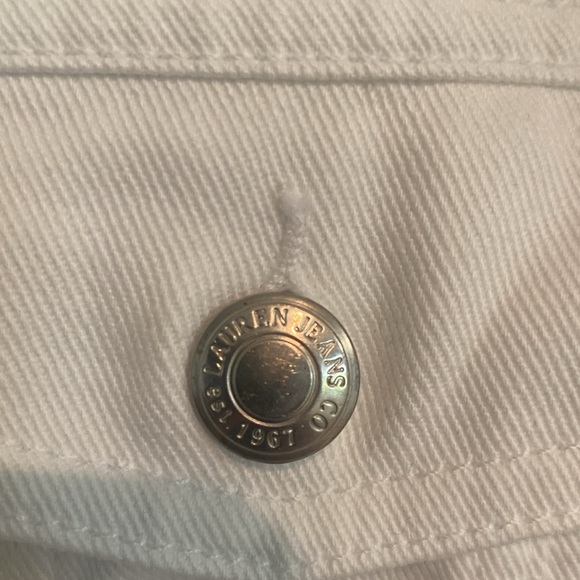 LAUREN JEANS CO RALPH LAUREN White Denim Jean Jacket sz M 100% Cotton - Picture 3 of 7